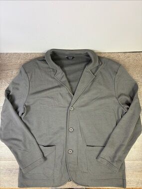 Coofandy Men’s Gray Knit Blazer Cardigan Jacket Size XL